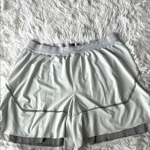 Men’s white and gray Athletic Shorts